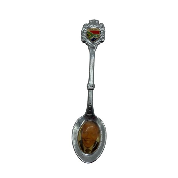 Vintage South Africa Collector Spoon With Nelson Mandela Photo B9 - Picture 1 of 3